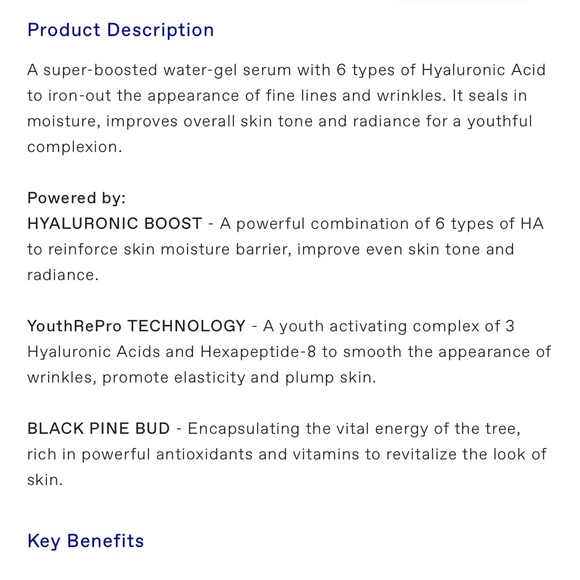 NIB Korres Black Pine Primus 6xHA Wrinkle Smoothing Youth Activator - Picture 4 of 4